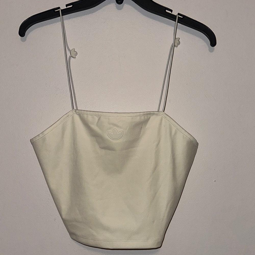 Adidas Cream Fitted Crop Camisole NEW WIRH TAG SIZE LARGE